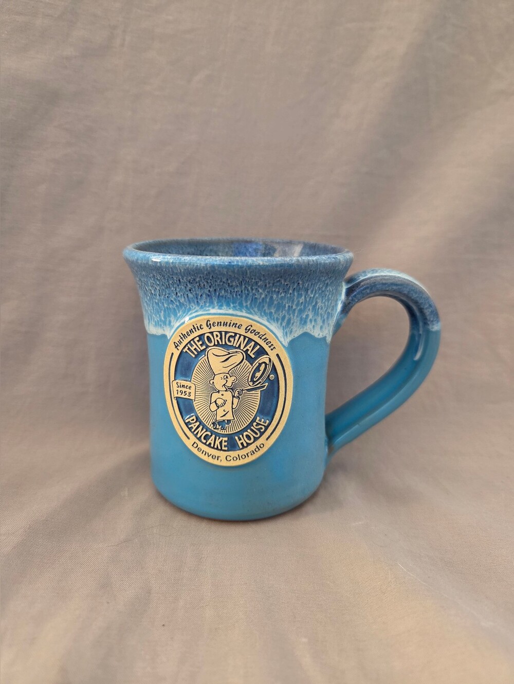 Blue Ceramic Coffee Mug By Daneen Pottery
